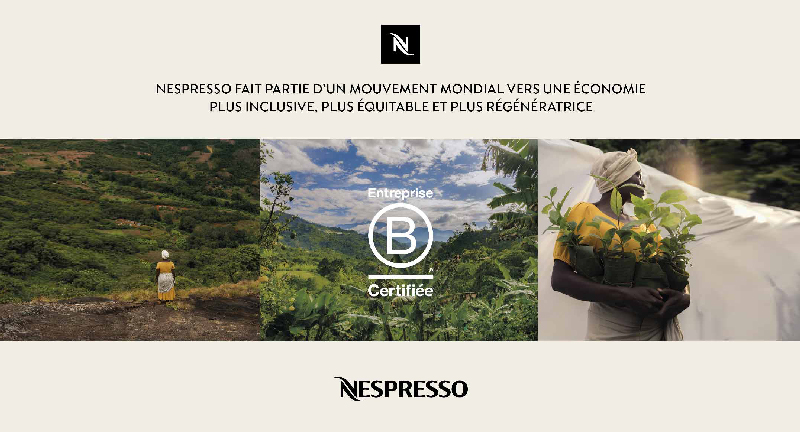 Création d’un panneau géant pour la certification BeCorp de Nespresso
